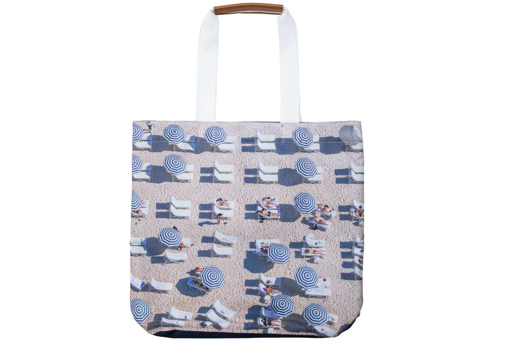 The Navy Striped Umbrellas Tote Bag - Image 4